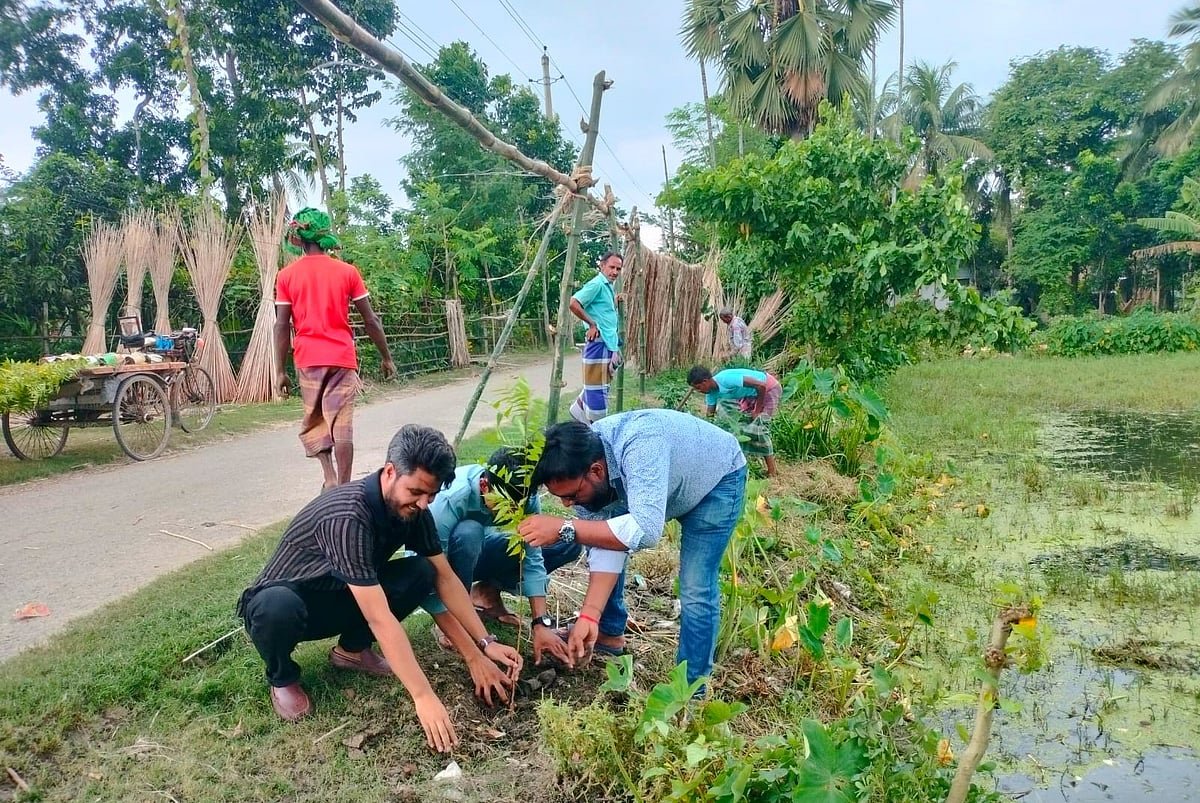 নিমগাছের রোপণ করলেন মাগুরা বন্ধুসভার বন্ধুরা