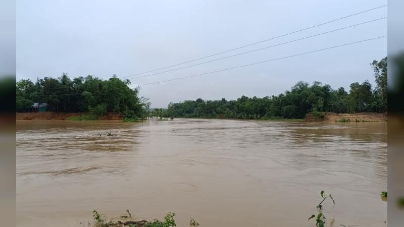 শেরপুরে নদ-নদীর পানি বৃদ্ধি,  চেল্লাখালী নদীর পানি বিপদসীমার উপরে