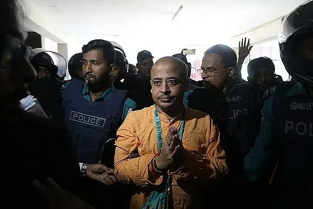 দুই মামলায় চিন্ময়ের জামিন, 
আপাতত মুক্তি পাচ্ছেন না